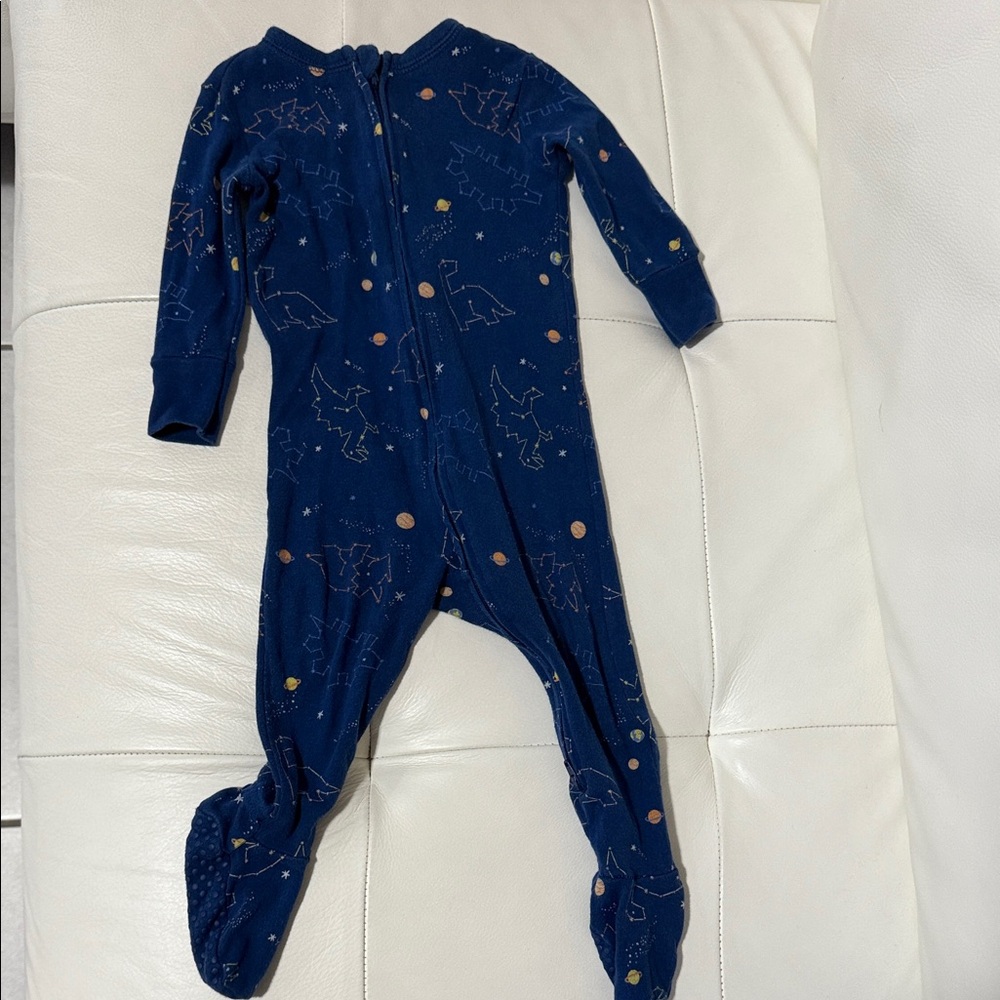 Old Navy Navy Blue Dinosaur Footed One Piece